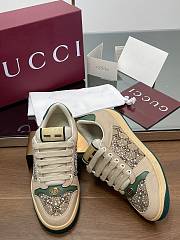 Fortok Gucci Screener Sneaker Ivory Leather Multi-dimensional Crystals - 3