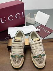 Fortok Gucci Screener Sneaker Ivory Leather Multi-dimensional Crystals - 4