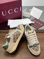 Fortok Gucci Screener Sneaker Ivory Leather Multi-dimensional Crystals - 6