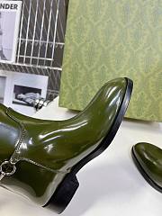 Fortok Gucci Horsebit Green Patent Leather Long Boots - 6