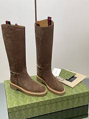 Fortok Gucci Slim Horsebit Boot Dark Brown Suede  - 1