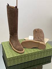 Fortok Gucci Slim Horsebit Boot Dark Brown Suede  - 6