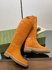 Fortok Gucci Slim Horsebit Boot Brown Suede - 4
