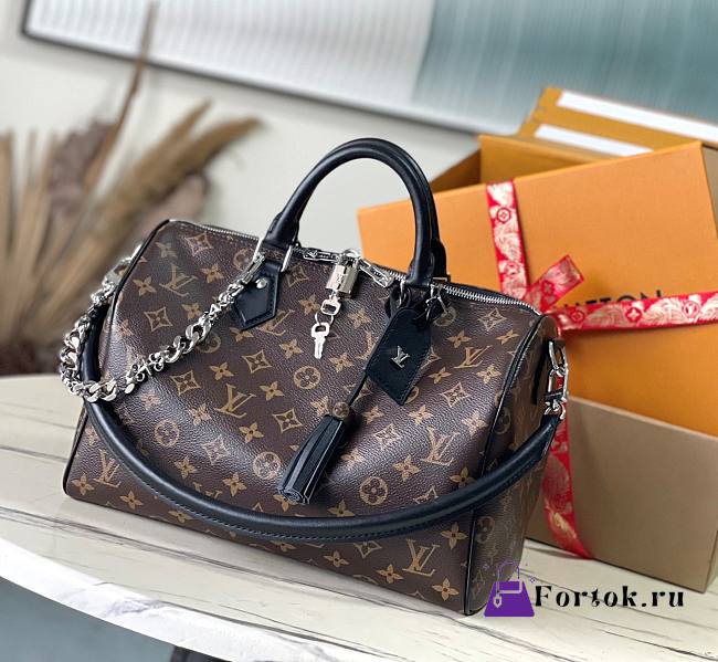 Fortok Louis Vuitton Speedy Soft Bag 30 Dark Bag Monogram Black M12243 30x21x17cm - 1