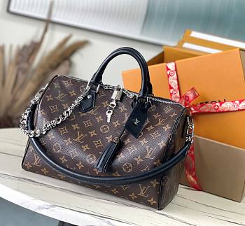 Fortok Louis Vuitton Speedy Soft Bag 30 Dark Bag Monogram Black M12243 30x21x17cm