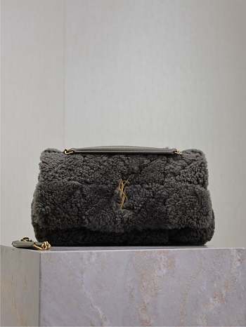 Fortok Saint Laurent Jamie Shearling Bag Grey 515821 25×15×7.5cm 