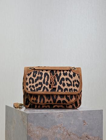Fortok Saint Laurent Leopard Niki Shoulder Bag 633151 22×16.5×12cm
