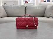 Fortok Dior Miss Dior Bag Red Cannage Lambskin 21x11.5x4.5cm - 1