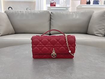 Fortok Dior Miss Dior Bag Red Cannage Lambskin 21x11.5x4.5cm