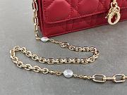 Fortok Dior Miss Dior Bag Red Cannage Lambskin 21x11.5x4.5cm - 5