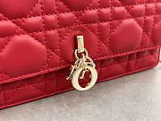 Fortok Dior Miss Dior Bag Red Cannage Lambskin 21x11.5x4.5cm - 4