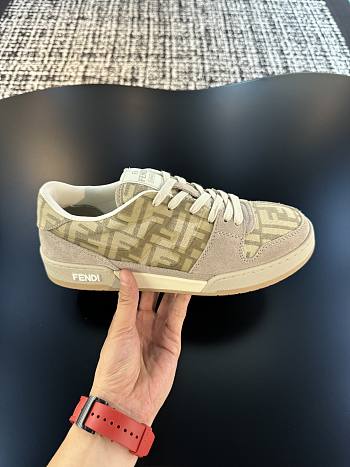 Fortok Fendi Match FF Jacquard Low-Top Sneakers Beige