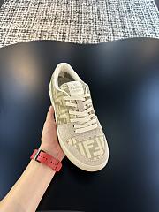 Fortok Fendi Match FF Jacquard Low-Top Sneakers Beige - 3