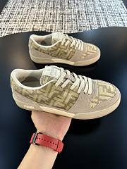 Fortok Fendi Match FF Jacquard Low-Top Sneakers Beige - 2