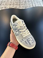Fortok Fendi Match FF Jacquard Low-Top Sneakers Blue Denim - 3