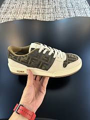 Fortok Fendi Match FF Jacquard Low-Top Sneakers White & Brown - 1