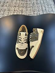 Fortok Fendi Match FF Jacquard Low-Top Sneakers White & Brown - 6