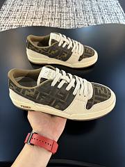 Fortok Fendi Match FF Jacquard Low-Top Sneakers White & Brown - 5