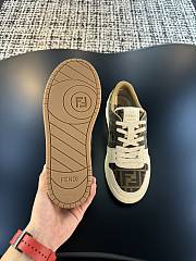 Fortok Fendi Match FF Jacquard Low-Top Sneakers White & Brown - 4