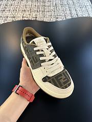 Fortok Fendi Match FF Jacquard Low-Top Sneakers White & Brown - 3