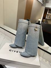 Fortok Givenchy Shark Lock Boots In Denim With Strass - 2