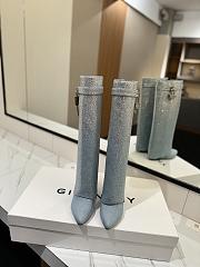 Fortok Givenchy Shark Lock Boots In Denim With Strass - 3