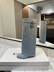 Fortok Givenchy Shark Lock Boots In Denim With Strass - 4