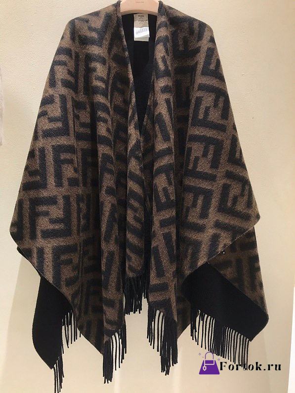 Fortok Fendi Cashmere Double-sided Cape 140x150cm - 1