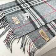 Fortok Burberry Classic Cashmere Plaid Scarf Grey 32x180cm - 6