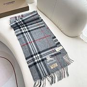 Fortok Burberry Classic Cashmere Plaid Scarf Grey 32x180cm - 4