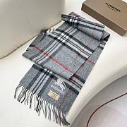 Fortok Burberry Classic Cashmere Plaid Scarf Grey 32x180cm - 5