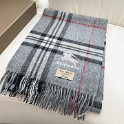 Fortok Burberry Classic Cashmere Plaid Scarf Grey 32x180cm - 3