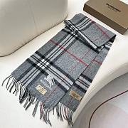 Fortok Burberry Classic Cashmere Plaid Scarf Grey 32x180cm - 2