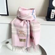 Fortok Burberry Classic Cashmere Plaid Scarf Pink 32x180cm - 1
