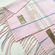 Fortok Burberry Classic Cashmere Plaid Scarf Pink 32x180cm - 5