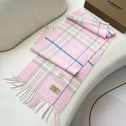 Fortok Burberry Classic Cashmere Plaid Scarf Pink 32x180cm - 4