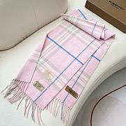 Fortok Burberry Classic Cashmere Plaid Scarf Pink 32x180cm - 3