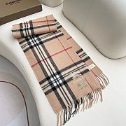 Fortok Burberry Classic Cashmere Plaid Scarf Beige 32x180cm - 5