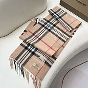 Fortok Burberry Classic Cashmere Plaid Scarf Beige 32x180cm - 2