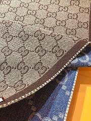 Fortok Gucci Double-sided GG Jacquard Scarf Blue & Grey 34x194cm - 2