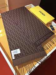 Fortok Fendi Cashmere Scarf Dark Brown 32x200cm - 1