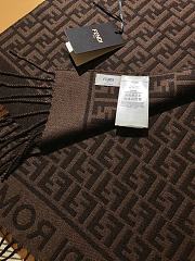 Fortok Fendi Cashmere Scarf Dark Brown 32x200cm - 5