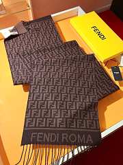 Fortok Fendi Cashmere Scarf Dark Brown 32x200cm - 3