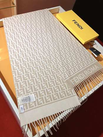 Fortok Fendi Cashmere Scarf Beige 32x200cm