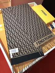 Fortok Fendi Cashmere Scarf Brown & Black 32x200cm - 1
