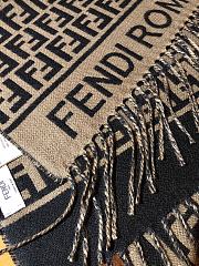 Fortok Fendi Cashmere Scarf Brown & Black 32x200cm - 2