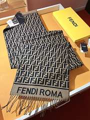 Fortok Fendi Cashmere Scarf Brown & Black 32x200cm - 5