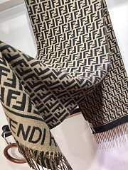 Fortok Fendi Cashmere Scarf Brown & Black 32x200cm - 3