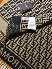 Fortok Fendi Cashmere Scarf Brown & Black 32x200cm - 6