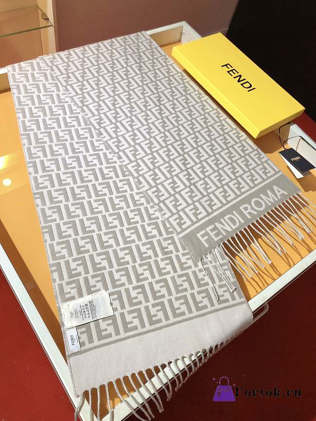Fortok Fendi Cashmere Scarf Grey 32x200cm - 1